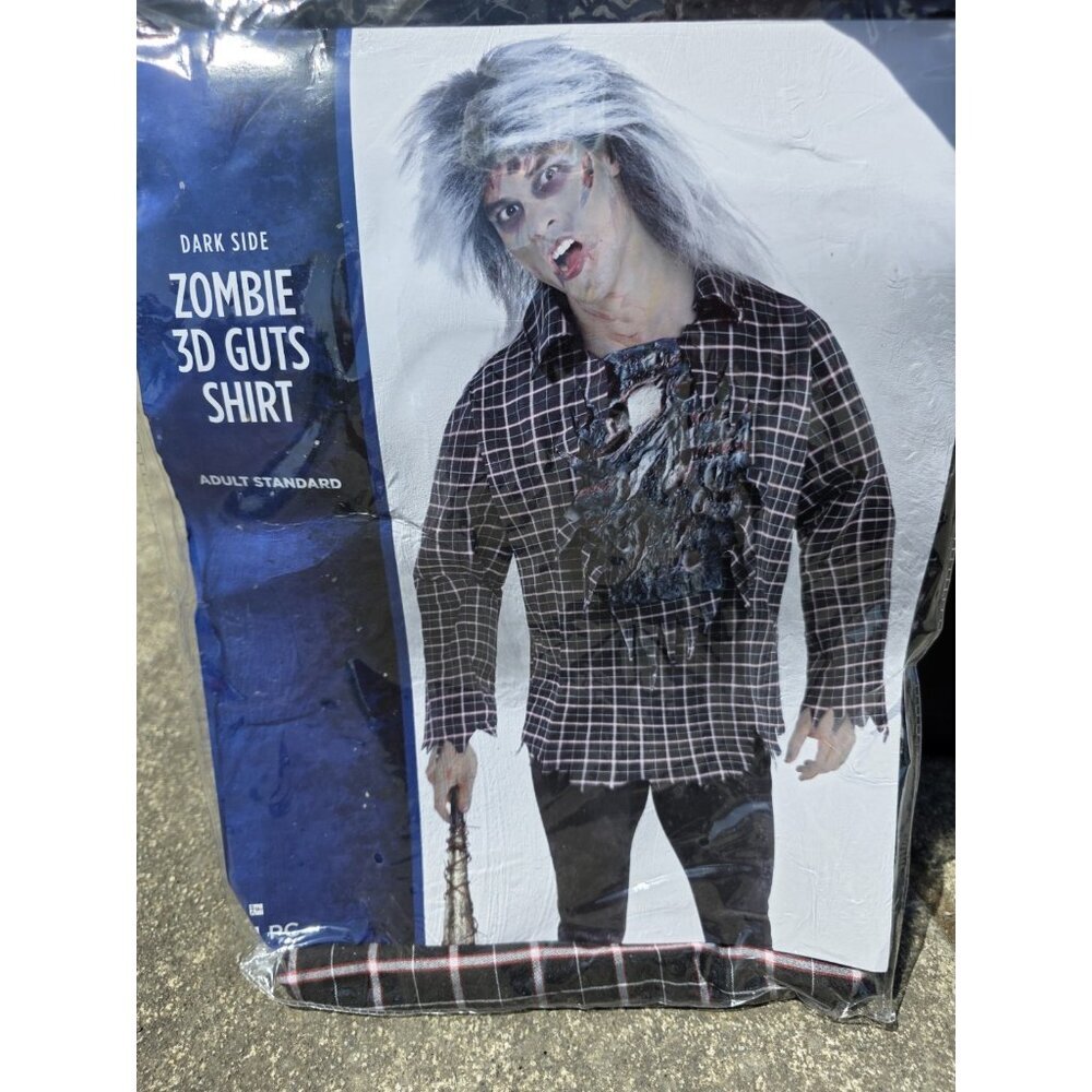 Dark Side Zombie 3D Guts Halloween Costume Shirt Adult Up‎ To Size 42 Gore NEW
